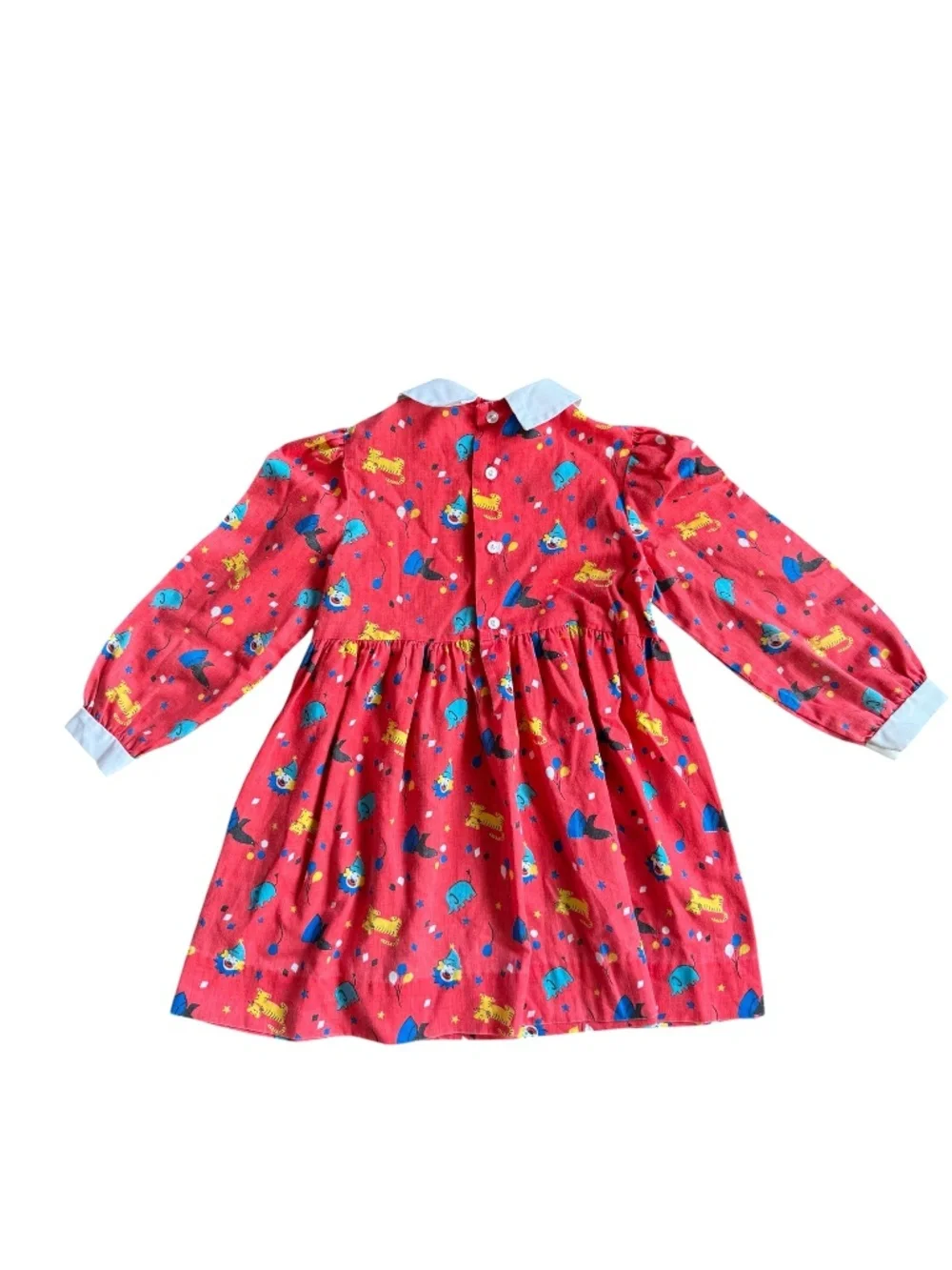 Vintage 90s Polly Flinders Circus Print Dress